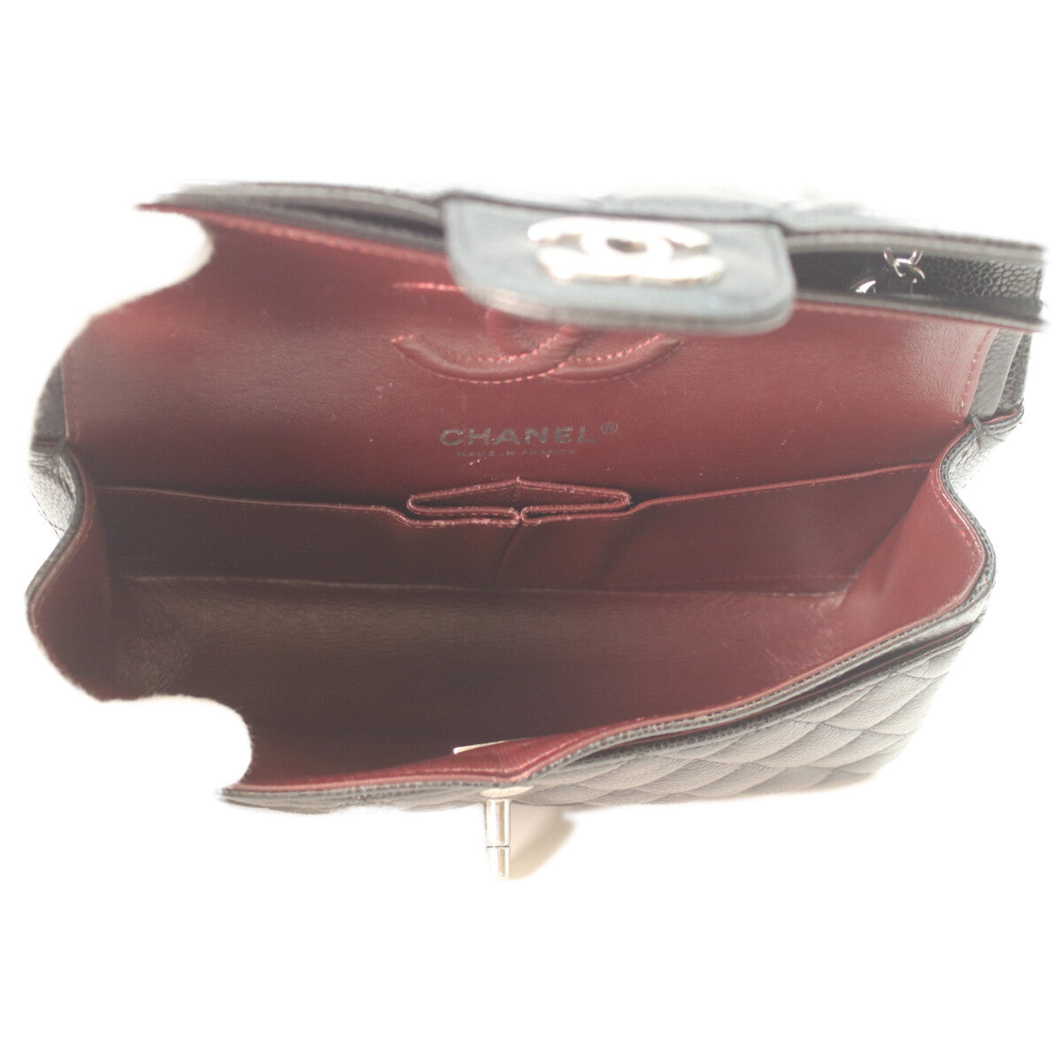 CHANEL シャネル A01113 黒 キャビア シルバー金具 ダブルフラップ マトラッセ23 チェーンショルダーバッグ ショルダーバッグ