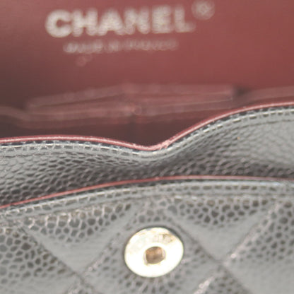 CHANEL シャネル A01113 黒 キャビア シルバー金具 ダブルフラップ マトラッセ23 チェーンショルダーバッグ ショルダーバッグ