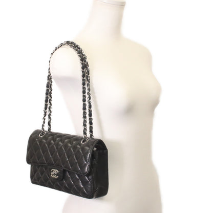 CHANEL シャネル A01113 黒 キャビア シルバー金具 ダブルフラップ マトラッセ23 チェーンショルダーバッグ ショルダーバッグ