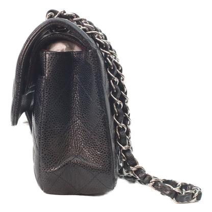 CHANEL シャネル A01113 黒 キャビア シルバー金具 ダブルフラップ マトラッセ23 チェーンショルダーバッグ ショルダーバッグ