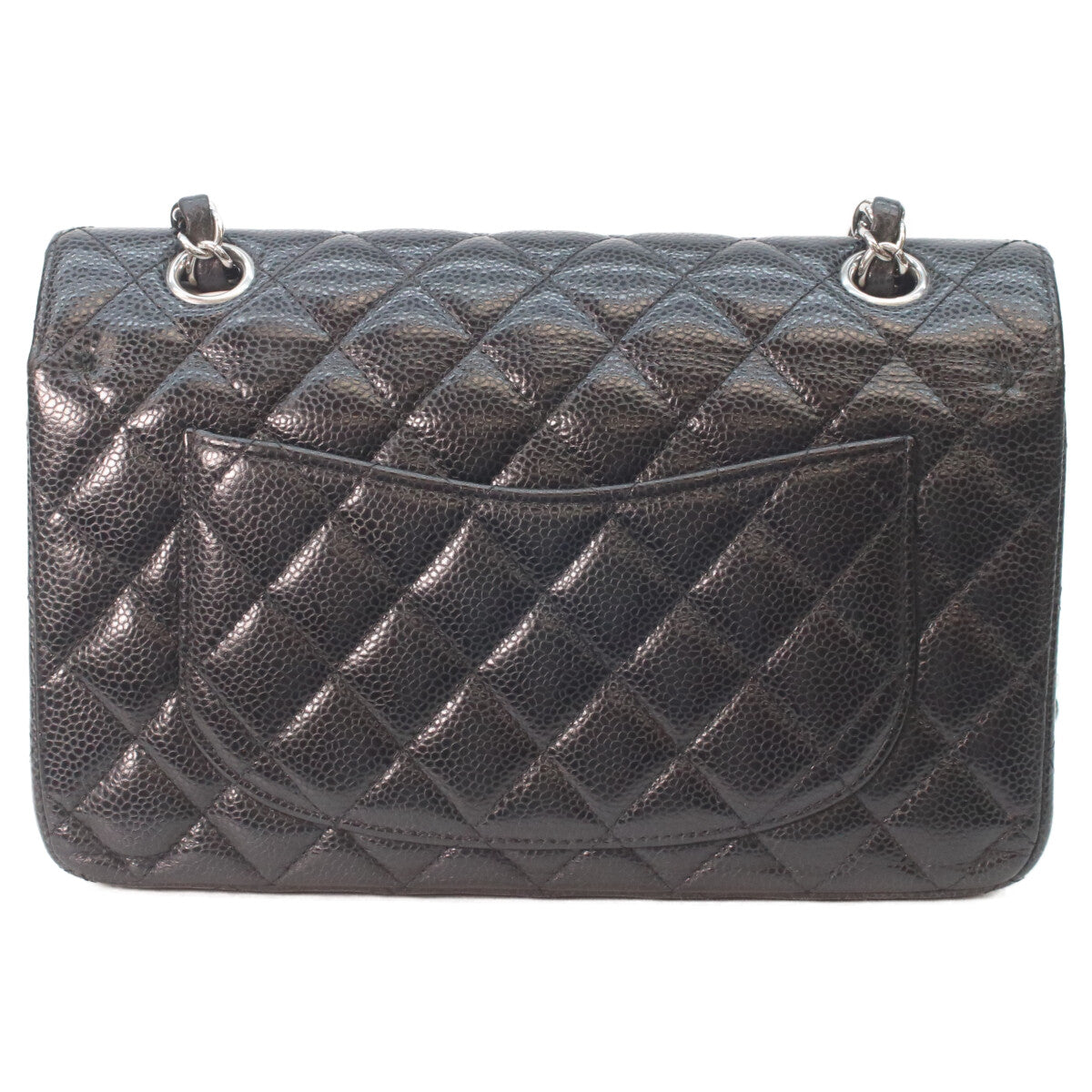 CHANEL シャネル A01113 黒 キャビア シルバー金具 ダブルフラップ マトラッセ23 チェーンショルダーバッグ ショルダーバッグ