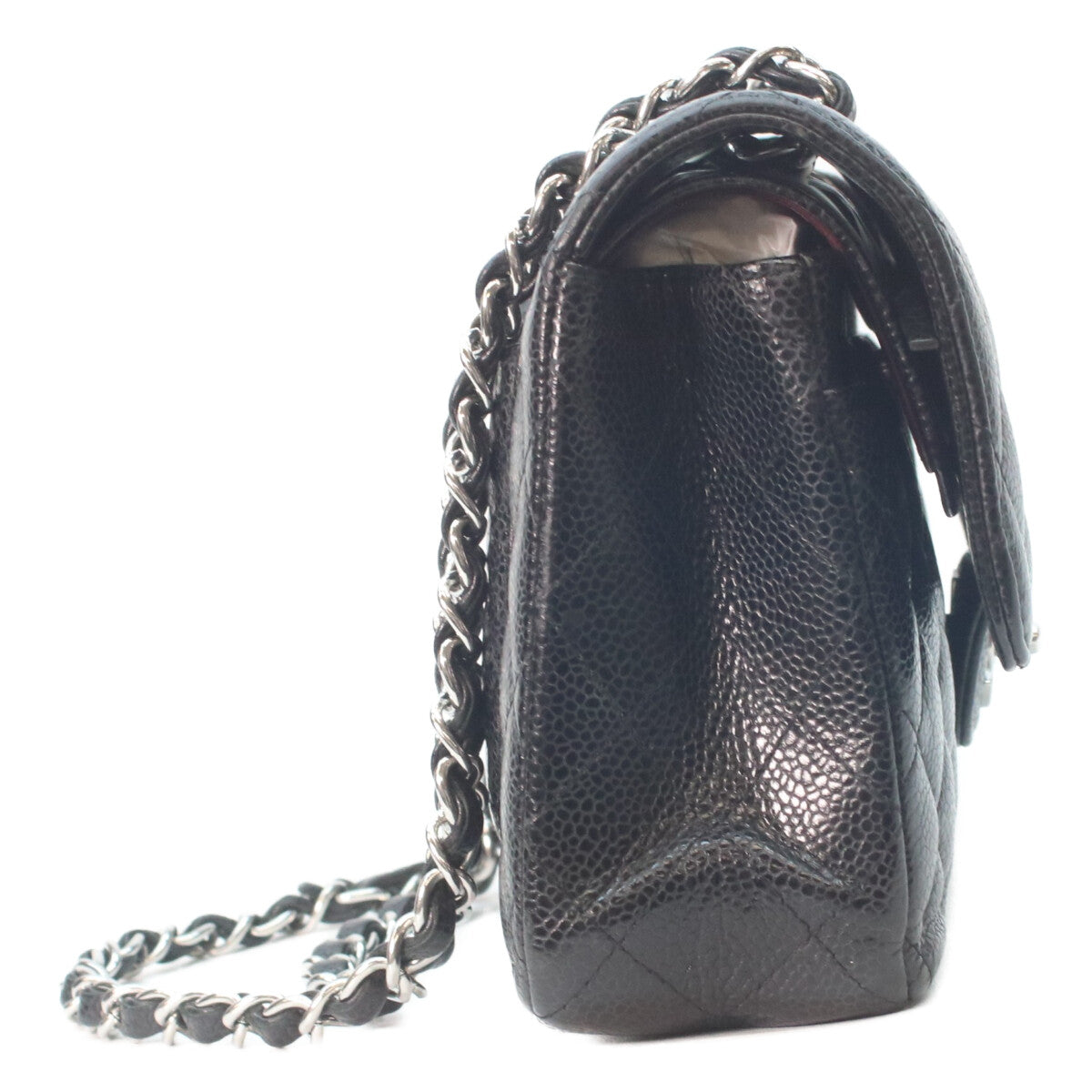 CHANEL シャネル A01113 黒 キャビア シルバー金具 ダブルフラップ マトラッセ23 チェーンショルダーバッグ ショルダーバッグ