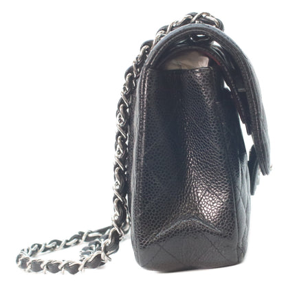 CHANEL シャネル A01113 黒 キャビア シルバー金具 ダブルフラップ マトラッセ23 チェーンショルダーバッグ ショルダーバッグ