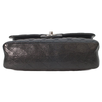 CHANEL シャネル A01113 黒 キャビア シルバー金具 ダブルフラップ マトラッセ23 チェーンショルダーバッグ ショルダーバッグ