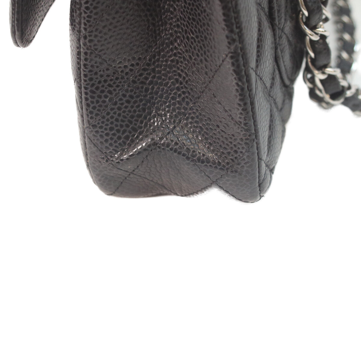 CHANEL シャネル A01113 黒 キャビア シルバー金具 ダブルフラップ マトラッセ23 チェーンショルダーバッグ ショルダーバッグ