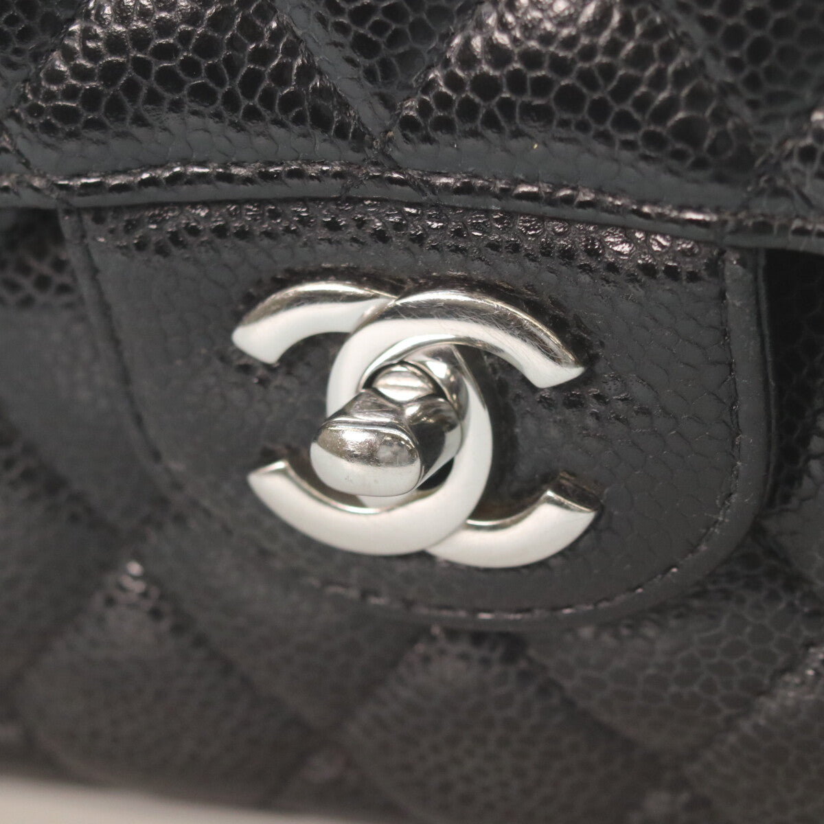 CHANEL シャネル A01113 黒 キャビア シルバー金具 ダブルフラップ マトラッセ23 チェーンショルダーバッグ ショルダーバッグ