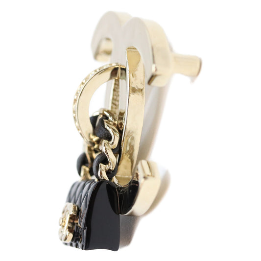 CHANEL B23C Gold Black CC Matelasse Bag Brooch