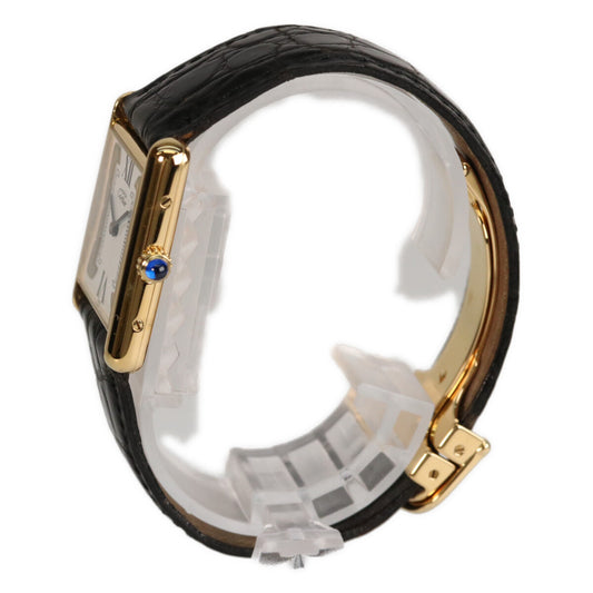 Cartier カルティエ 925 マストタンクヴェルメイユLM 白文字盤 QZ 革 腕時計