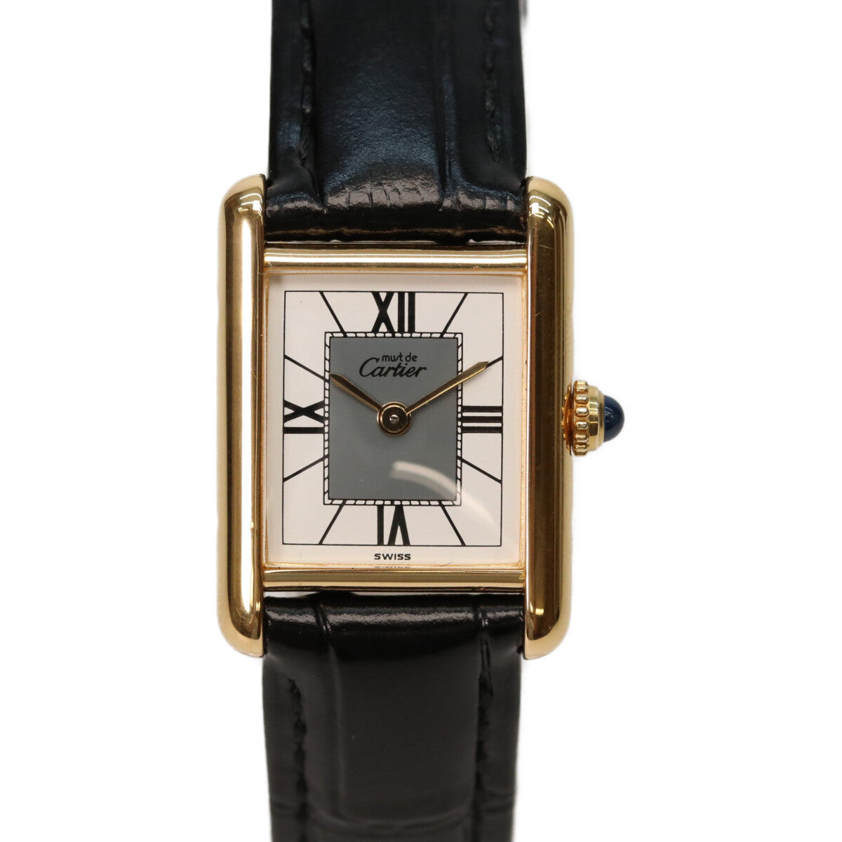 Cartier Cartier 925 Must Tank Vermeil SM quartz leather wristwatch