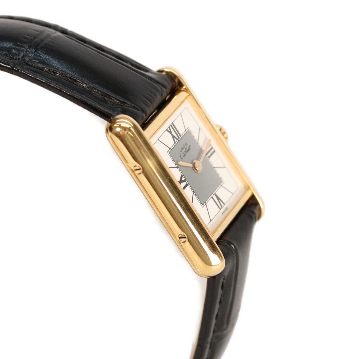 Cartier Cartier 925 Must Tank Vermeil SM quartz leather wristwatch