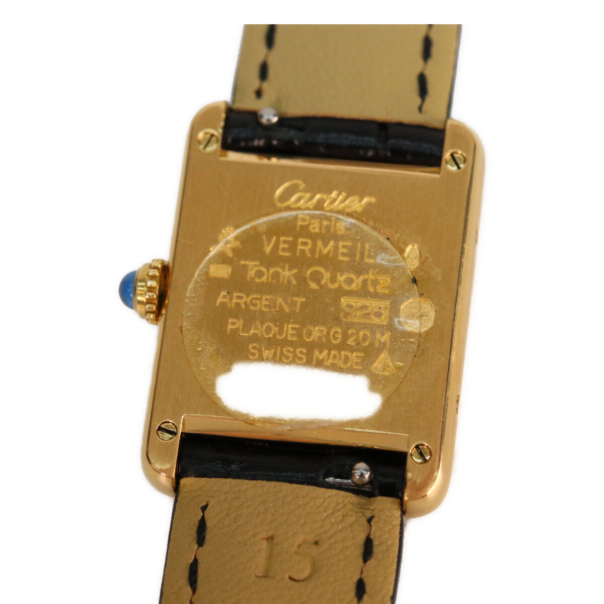Cartier Cartier 925 Must Tank Vermeil SM quartz leather wristwatch