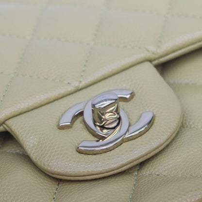 CHANEL シャネル A01112 ピスタチオグリーン キャビア G金具 Wフラップ マトラッセ25 ショルダーバッグ