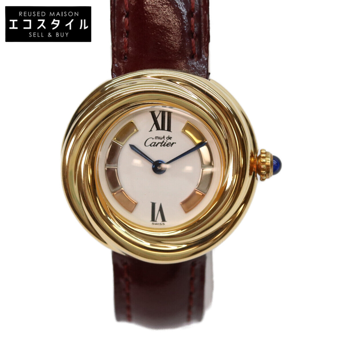 Cartier カルティエ W1010744 925 GP トリニティ文字盤 マストトリニティ ベルメイユ 腕時計