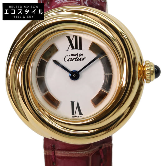 Cartier 卡地亚 925 W1010644 Must Trinity Vermeil SM 侧边三色金 白盘 石英表