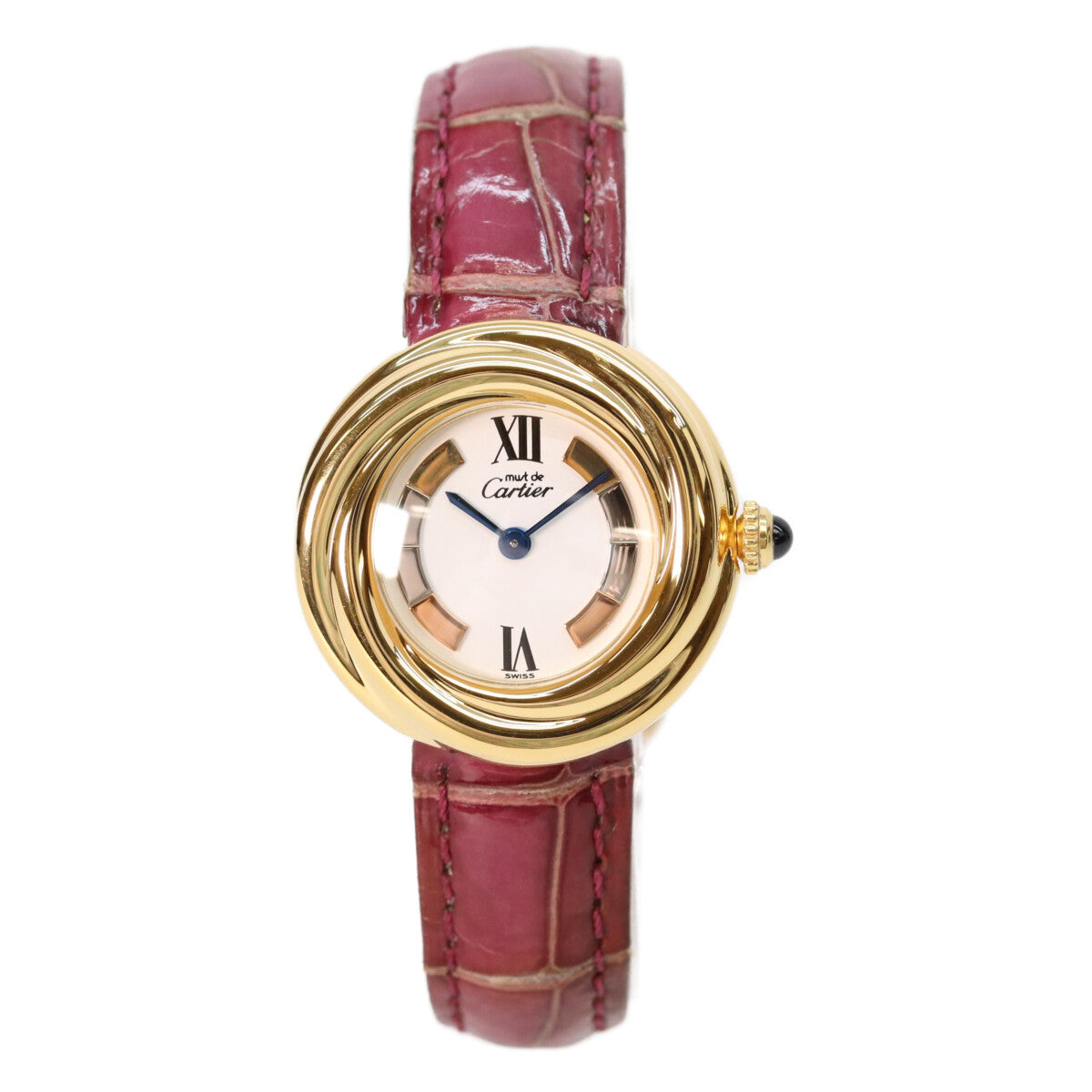 Cartier 卡地亚 925 W1010644 Must Trinity Vermeil SM 侧边三色金 白盘 石英表