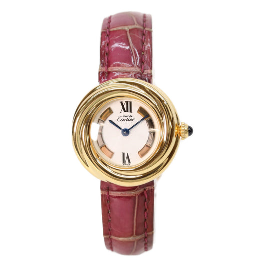 Cartier カルティエ 925 W1010644 Must Trinity Vermeil SM Side Trinity White Dial QZ Watch
