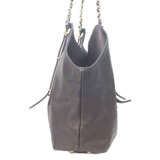 CHANEL AS5466 Black Calfskin Shopping Tote