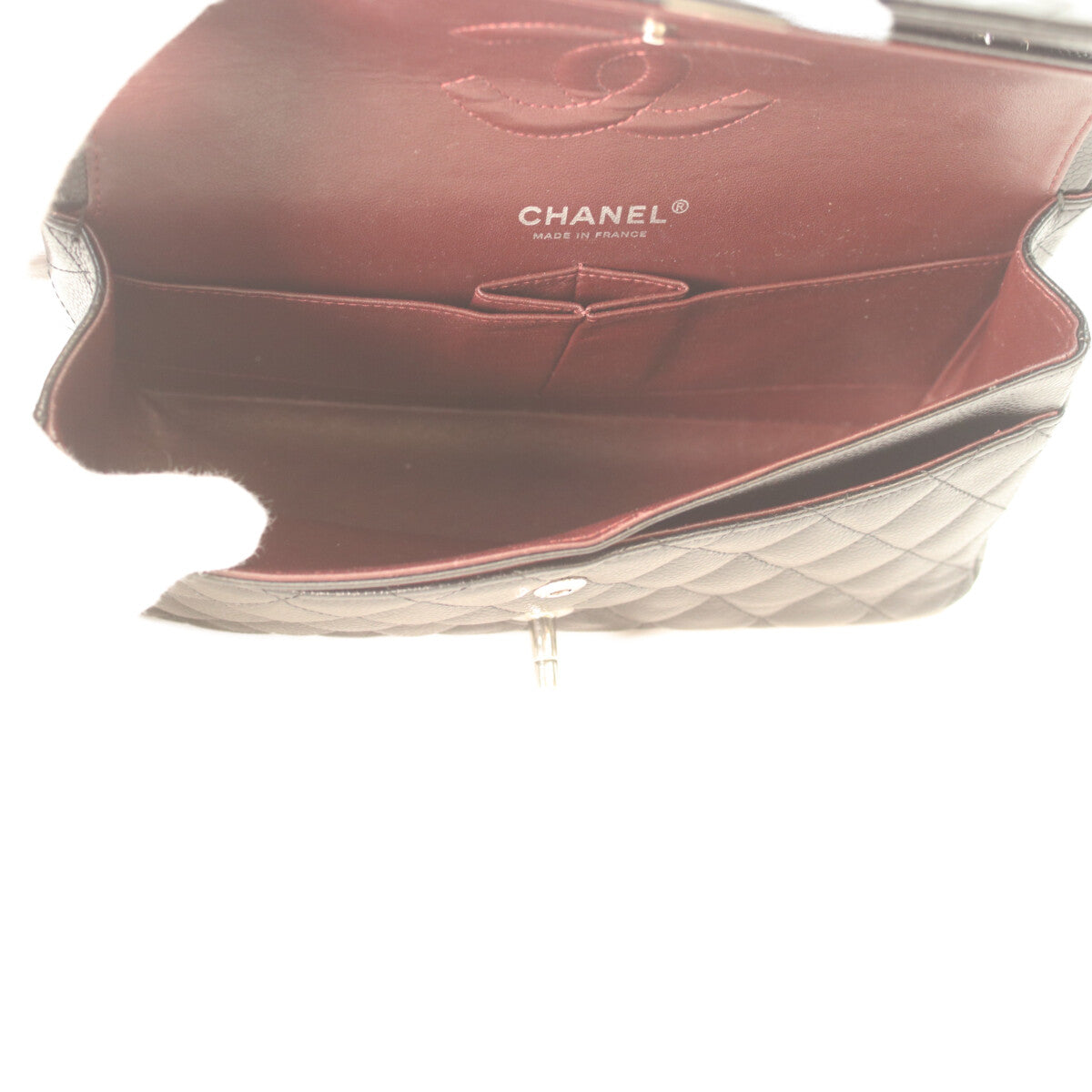 CHANEL 19 A01112 Black Caviar Silver Hardware Double Flap Matelassé 25 Shoulder Bag