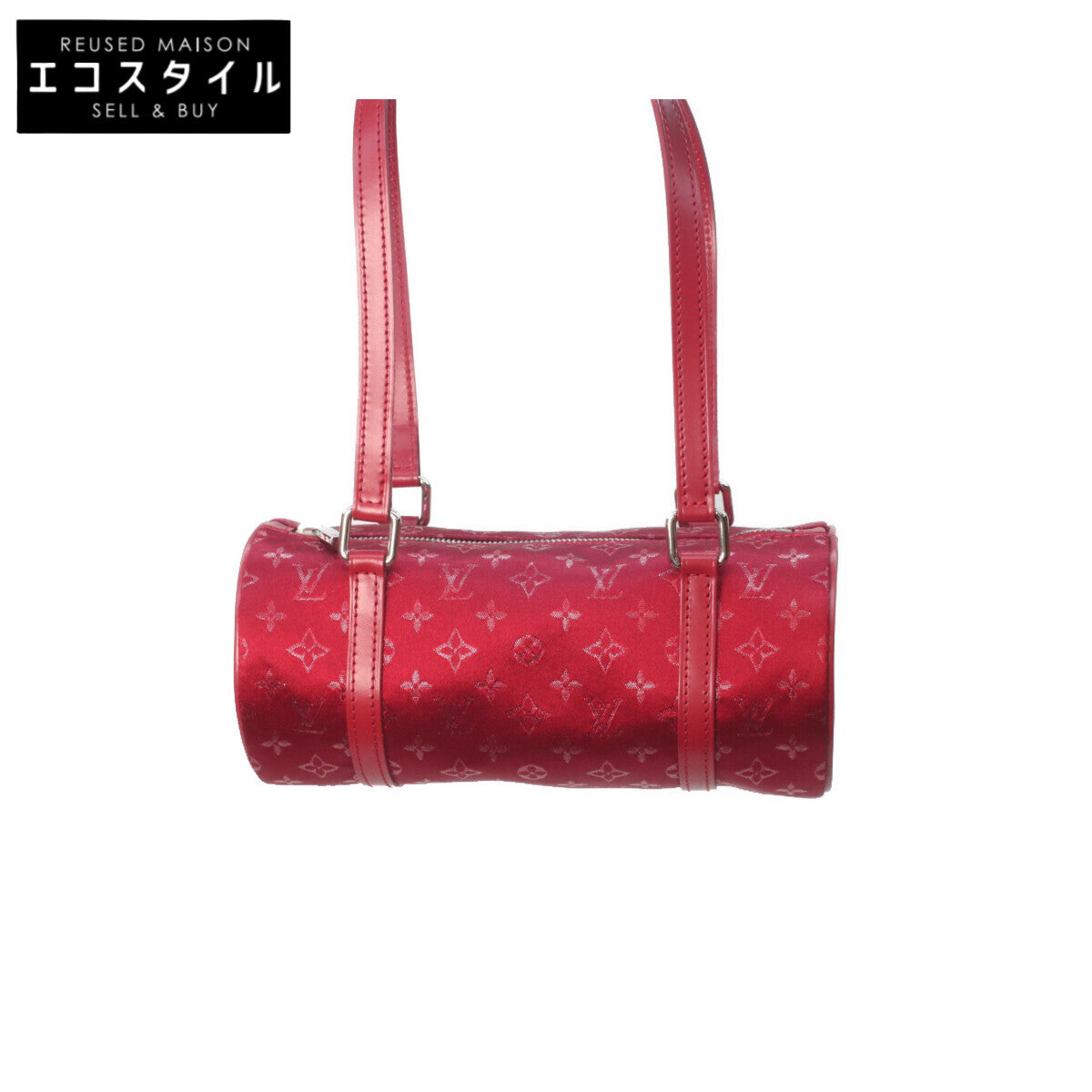 LOUIS VUITTON ルイヴィトン 02年 M92353 赤 モノグラムサテン リトルパピヨン ハンドバッグ