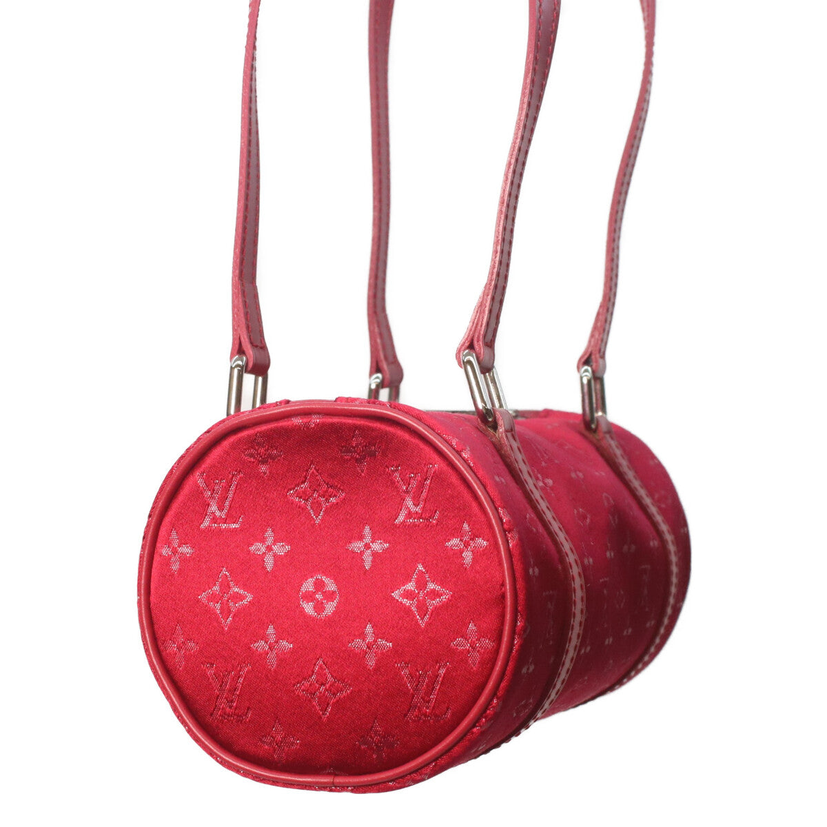 LOUIS VUITTON ルイヴィトン 02年 M92353 赤 モノグラムサテン リトルパピヨン ハンドバッグ