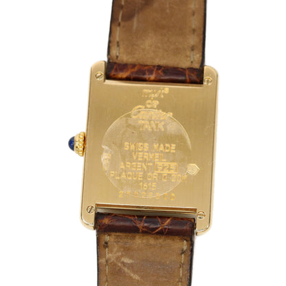 Cartier カルティエ W1002753 90s 925 マストタンクヴェルメイユLM アイボリー文字盤 QZ ブラウン革 腕時計