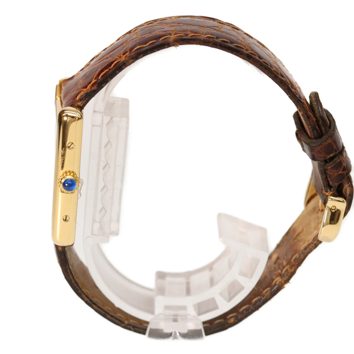 Cartier カルティエ W1002753 90s 925 マストタンクヴェルメイユLM アイボリー文字盤 QZ ブラウン革 腕時計