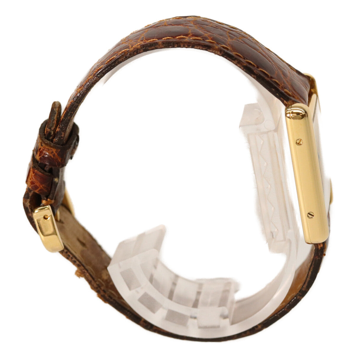 Cartier カルティエ W1002753 90s 925 マストタンクヴェルメイユLM アイボリー文字盤 QZ ブラウン革 腕時計