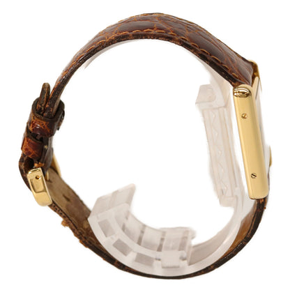 Cartier カルティエ W1002753 90s 925 マストタンクヴェルメイユLM アイボリー文字盤 QZ ブラウン革 腕時計