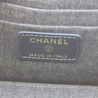 CHANEL Black Lambskin Gold Hardware Big Chain Shoulder Vanity Bag