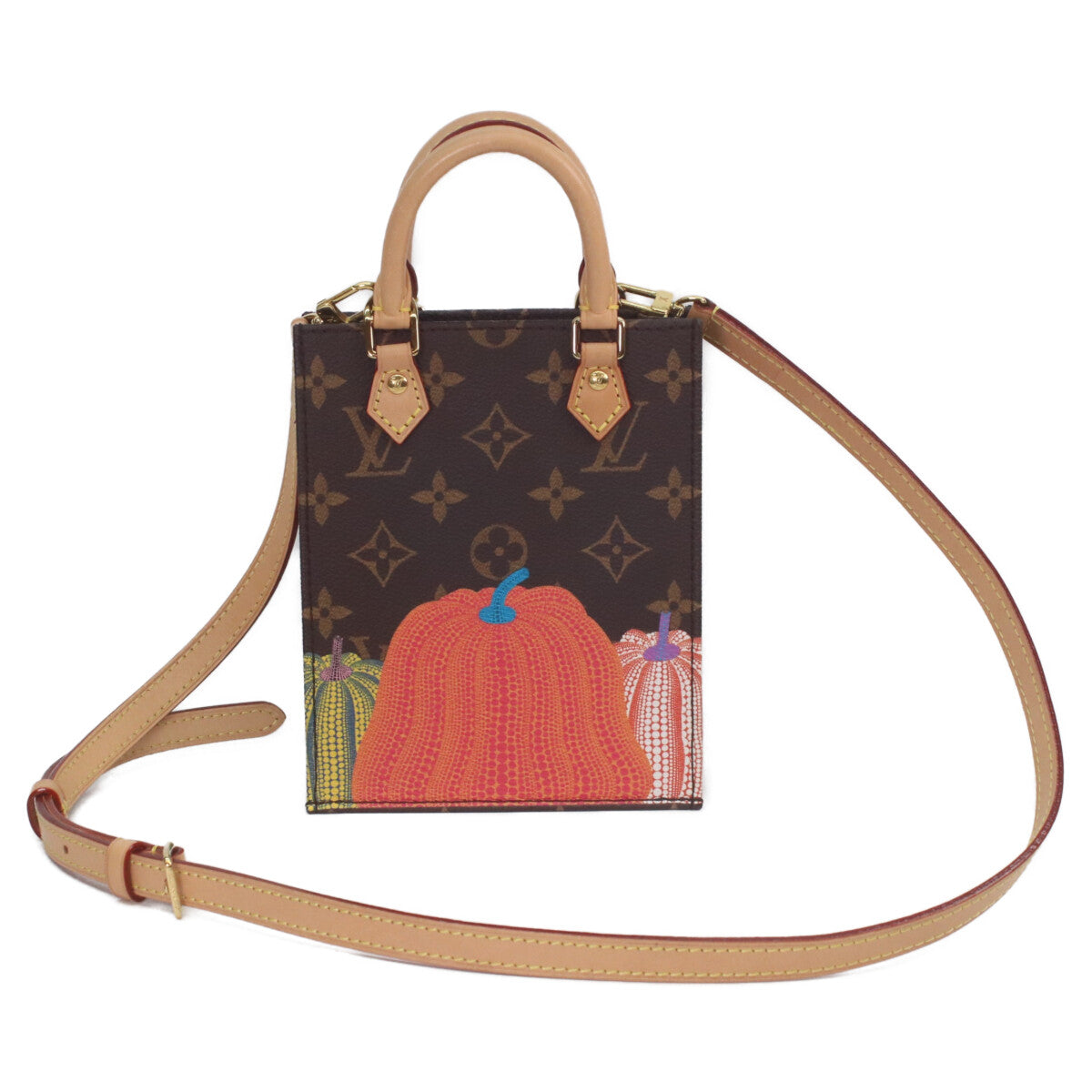 LOUIS VUITTON ルイヴィトン ×YK 草間彌生 M82112 モノグラムパンプキン プティットサックプラ ショルダーバッグ