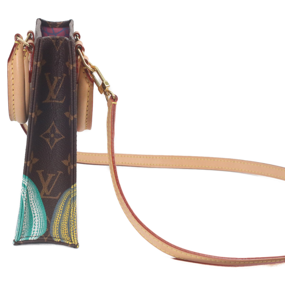 LOUIS VUITTON ルイヴィトン ×YK 草間彌生 M82112 モノグラムパンプキン プティットサックプラ ショルダーバッグ