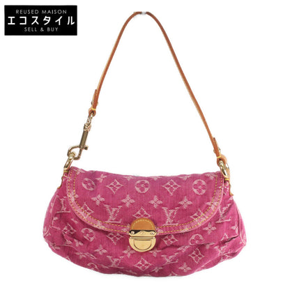 LOUIS VUITTON ルイヴィトン 06年 M95216 モノグラムデニム フューシャピンク ミニプリーティ ショルダーバッグ