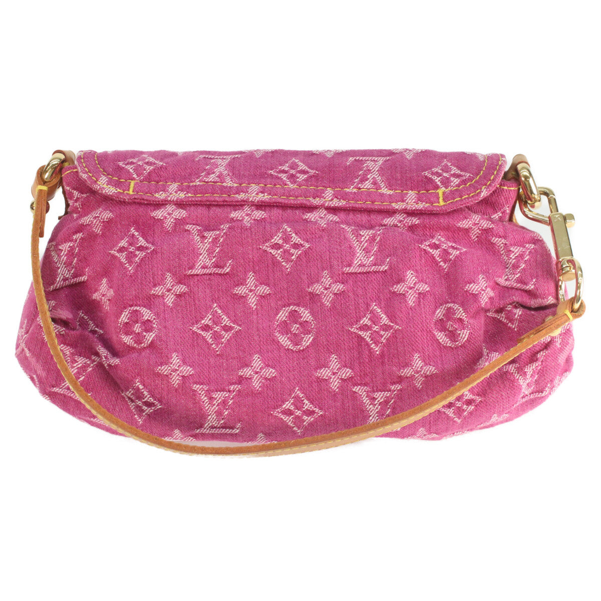 LOUIS VUITTON ルイヴィトン 06年 M95216 モノグラムデニム フューシャピンク ミニプリーティ ショルダーバッグ