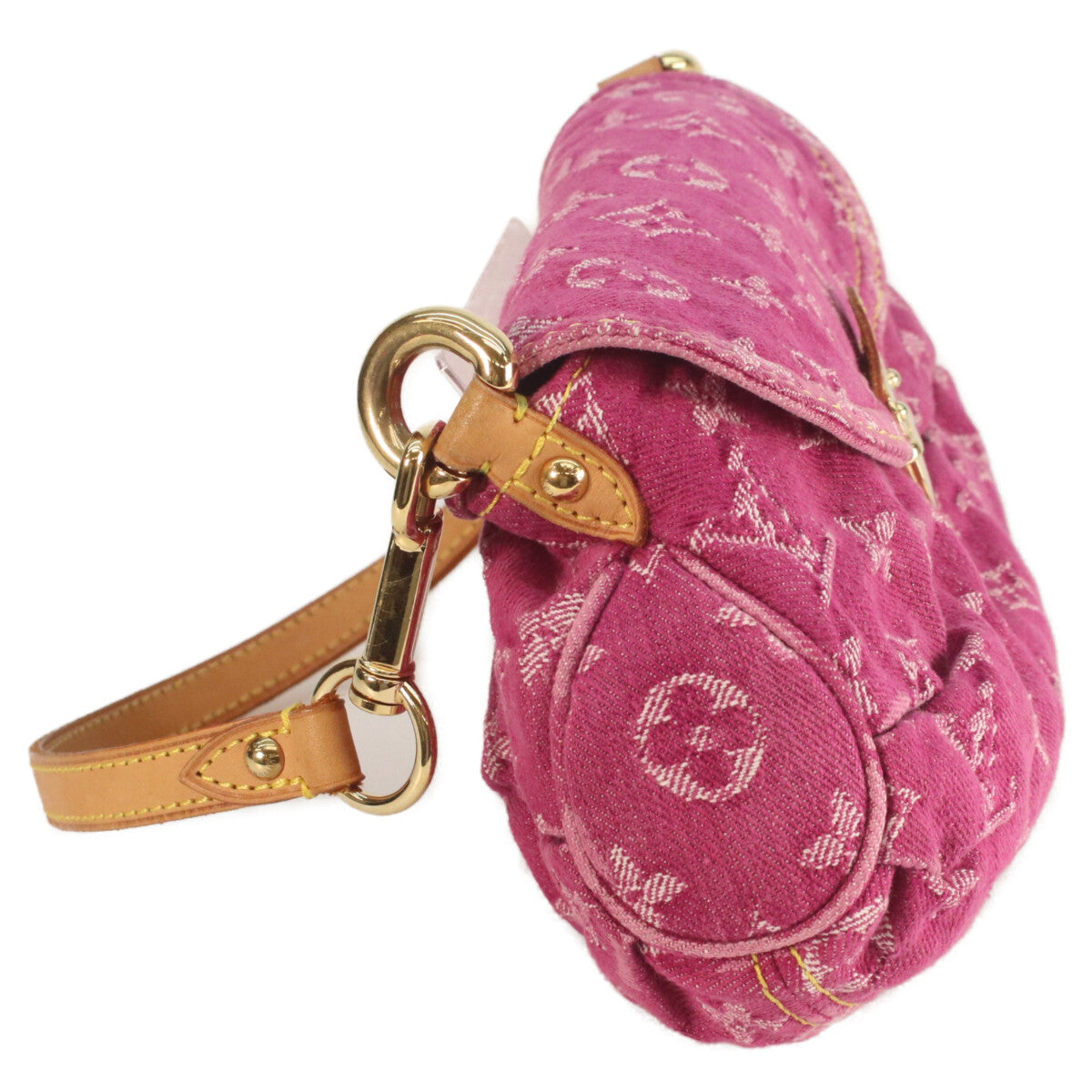 LOUIS VUITTON ルイヴィトン 06年 M95216 モノグラムデニム フューシャピンク ミニプリーティ ショルダーバッグ