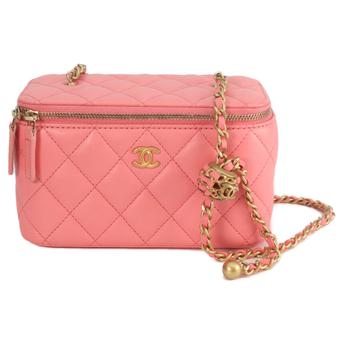 CHANEL シャネル 32番 AP2303 ピンク ラムスキン ゴールド金具 ココボール バニティチェーンショルダーバッグ ショルダーバッグ
