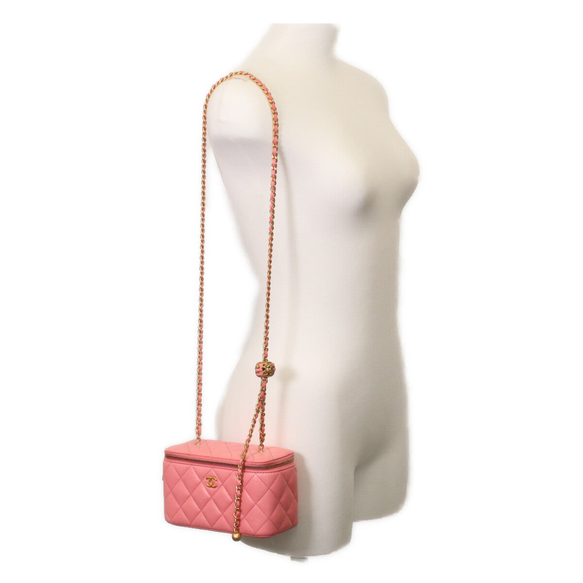 CHANEL シャネル 32番 AP2303 ピンク ラムスキン ゴールド金具 ココボール バニティチェーンショルダーバッグ ショルダーバッグ