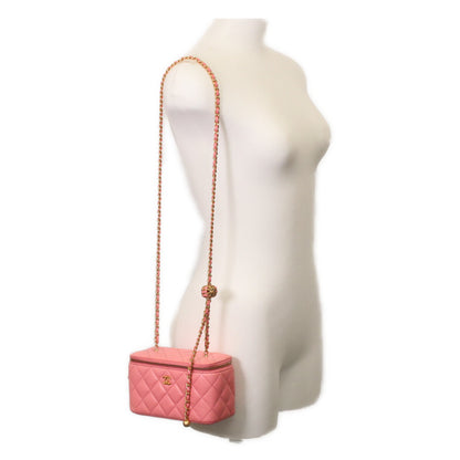 CHANEL シャネル 32番 AP2303 ピンク ラムスキン ゴールド金具 ココボール バニティチェーンショルダーバッグ ショルダーバッグ