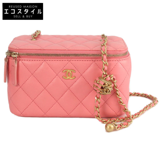 CHANEL 32nd AP2303 Pink Lambskin Gold Hardware Coco Ball Vanity Chain Shoulder Bag