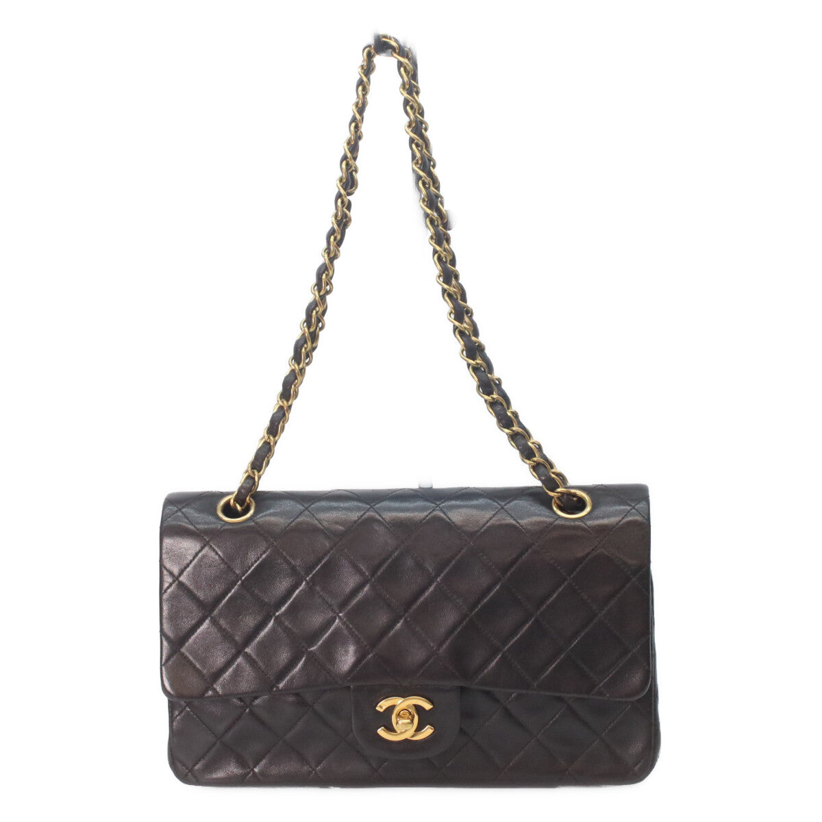 CHANEL シャネル A01112 4番 黒 ラムスキン ゴールド金具 マトラッセ25 ショルダーバッグ