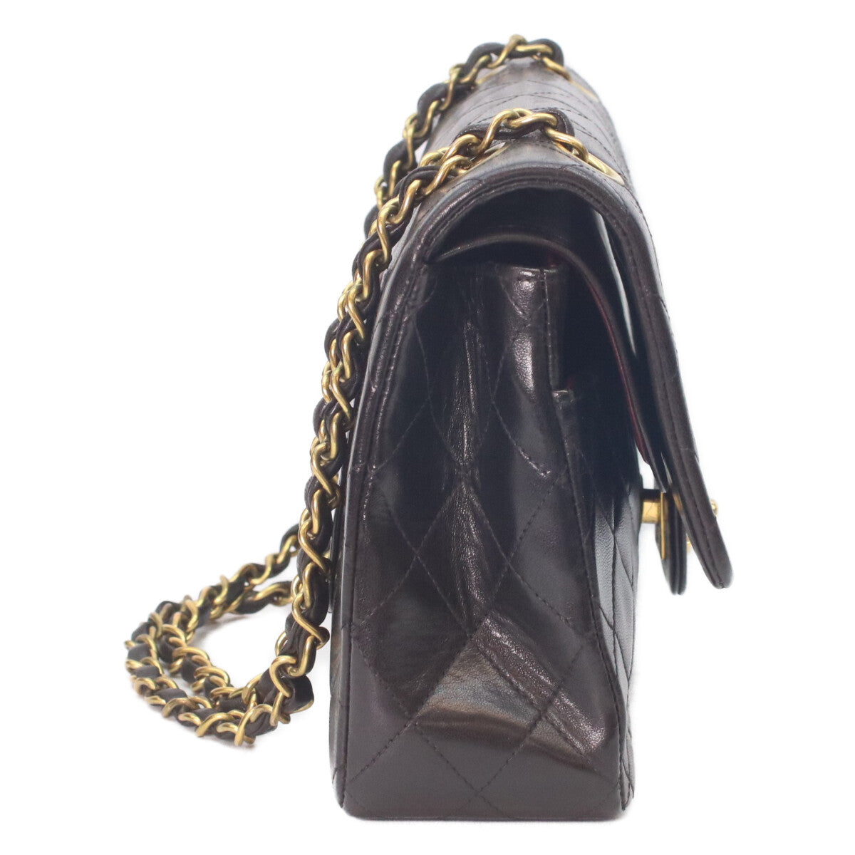 CHANEL シャネル A01112 4番 黒 ラムスキン ゴールド金具 マトラッセ25 ショルダーバッグ