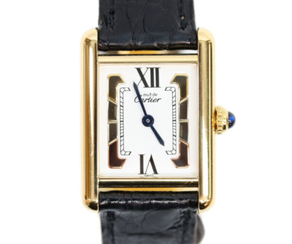 Cartier カルティエ 95s W100645401 925 トリニティ文字盤 マストタンクSM ヴェルメイユ 革 QZ 腕時計