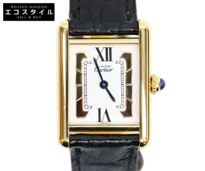 Cartier カルティエ 95s W100645401 925 トリニティ文字盤 マストタンクSM ヴェルメイユ 革 QZ 腕時計