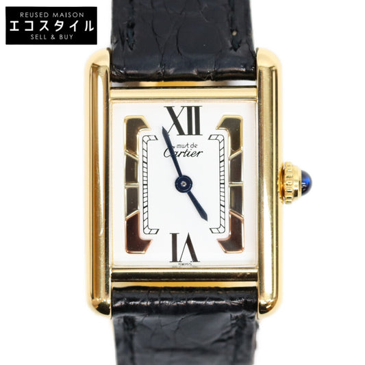 Cartier カルティエ 95s W100645401 925 トリニティ文字盤 マストタンクSM ヴェルメイユ 革 QZ 腕時計
