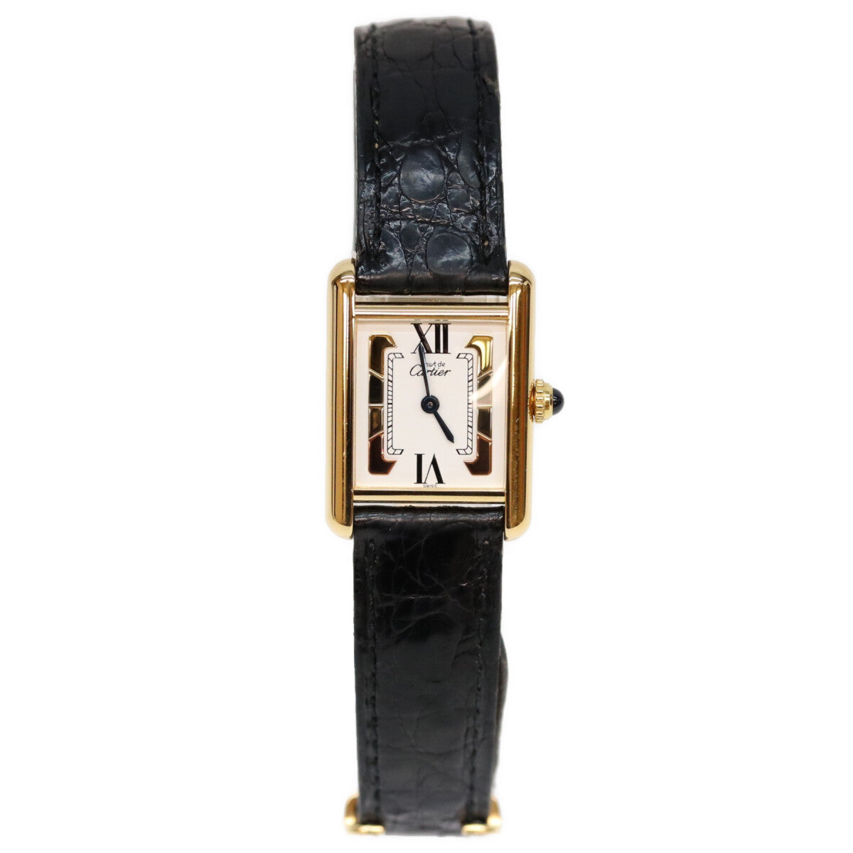 Cartier カルティエ 95s W100645401 925 トリニティ文字盤 マストタンクSM ヴェルメイユ 革 QZ 腕時計