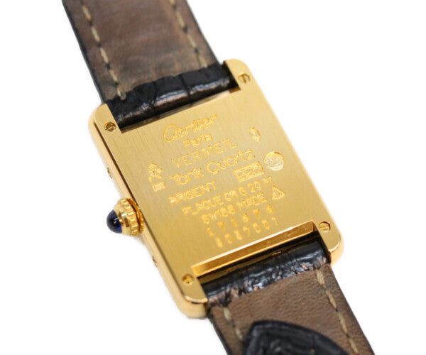 Cartier カルティエ 95s W100645401 925 トリニティ文字盤 マストタンクSM ヴェルメイユ 革 QZ 腕時計