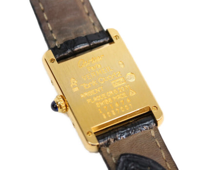 Cartier カルティエ 95s W100645401 925 トリニティ文字盤 マストタンクSM ヴェルメイユ 革 QZ 腕時計