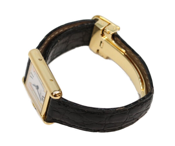 Cartier カルティエ 95s W100645401 925 トリニティ文字盤 マストタンクSM ヴェルメイユ 革 QZ 腕時計