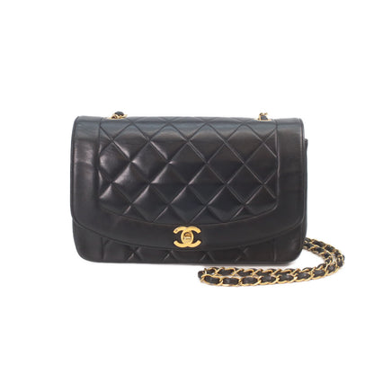 CHANEL シャネル 2番 A01165 黒 ラムスキン ゴールド金具 ダイアナ25 ショルダーバッグ