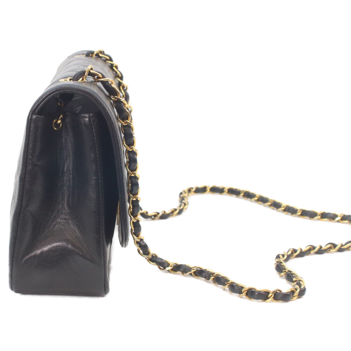 CHANEL シャネル 2番 A01165 黒 ラムスキン ゴールド金具 ダイアナ25 ショルダーバッグ