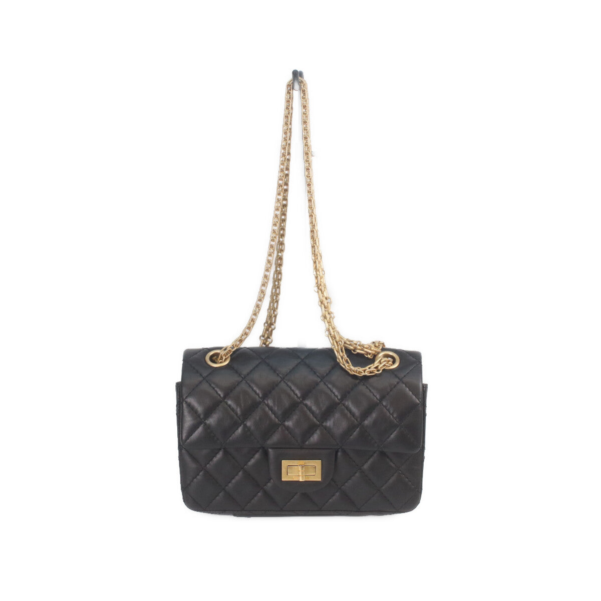 CHANEL シャネル AS0874 黒 ヴィンテージカーフ ゴールド金具 マトラッセ 2.55 ミニチェーンショルダー ショルダーバッグ
